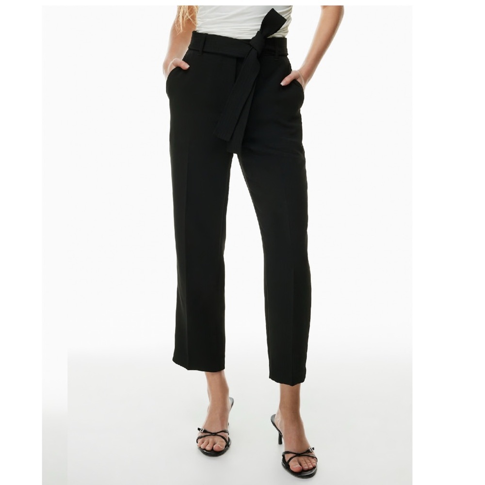 Wilfred Aritzia Tie Front Pant Trousers in Black